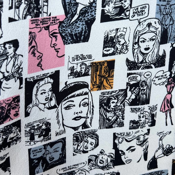 Reformation Lilah Comic Print Dress size Large - Picture 9 of 14